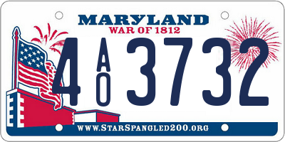 MD license plate 4AO3732