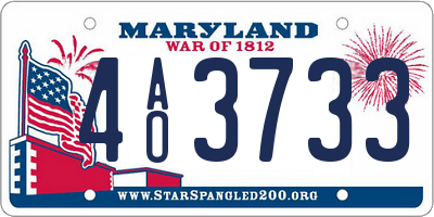 MD license plate 4AO3733