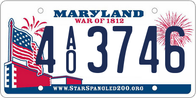 MD license plate 4AO3746