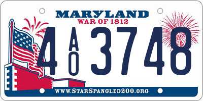 MD license plate 4AO3748