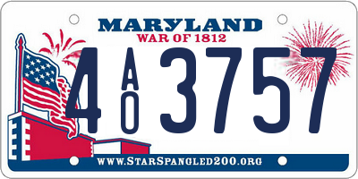 MD license plate 4AO3757