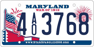 MD license plate 4AO3768