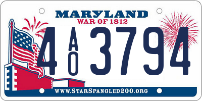 MD license plate 4AO3794