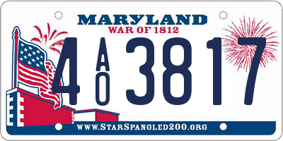 MD license plate 4AO3817