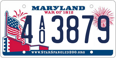 MD license plate 4AO3879