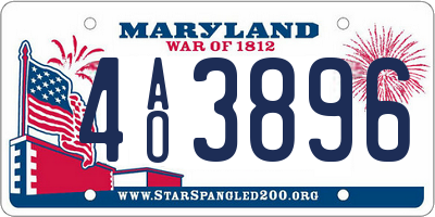MD license plate 4AO3896
