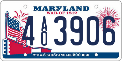 MD license plate 4AO3906