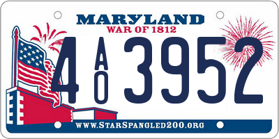 MD license plate 4AO3952