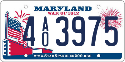 MD license plate 4AO3975