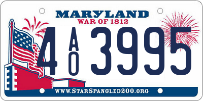 MD license plate 4AO3995