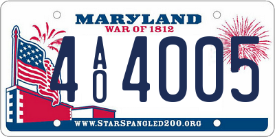 MD license plate 4AO4005