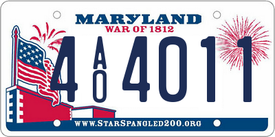 MD license plate 4AO4011