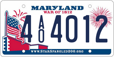 MD license plate 4AO4012