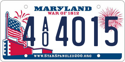 MD license plate 4AO4015