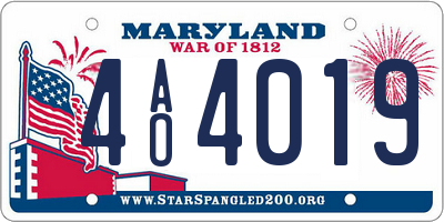 MD license plate 4AO4019