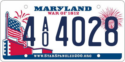 MD license plate 4AO4028