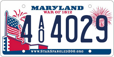 MD license plate 4AO4029