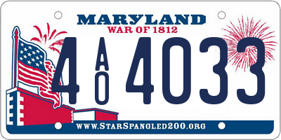 MD license plate 4AO4033