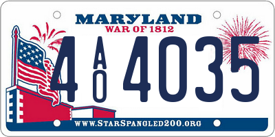 MD license plate 4AO4035