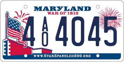 MD license plate 4AO4045