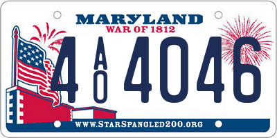 MD license plate 4AO4046