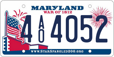 MD license plate 4AO4052