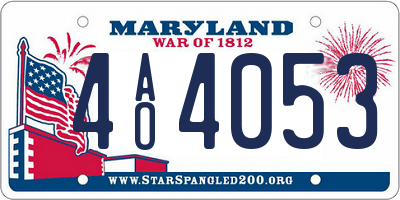 MD license plate 4AO4053