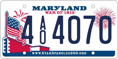 MD license plate 4AO4070