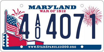MD license plate 4AO4071