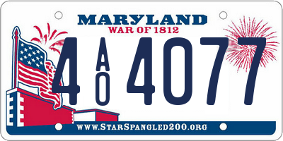 MD license plate 4AO4077