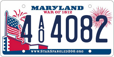 MD license plate 4AO4082