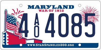 MD license plate 4AO4085