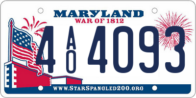 MD license plate 4AO4093
