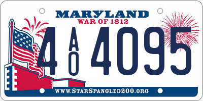 MD license plate 4AO4095
