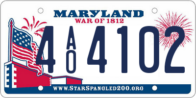 MD license plate 4AO4102