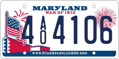 MD license plate 4AO4106