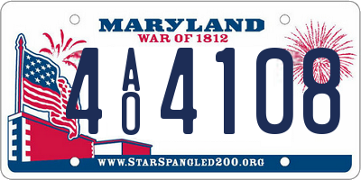 MD license plate 4AO4108