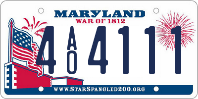 MD license plate 4AO4111