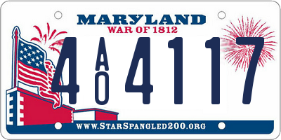 MD license plate 4AO4117