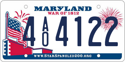 MD license plate 4AO4122