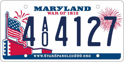 MD license plate 4AO4127