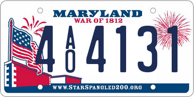 MD license plate 4AO4131