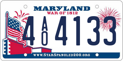 MD license plate 4AO4133