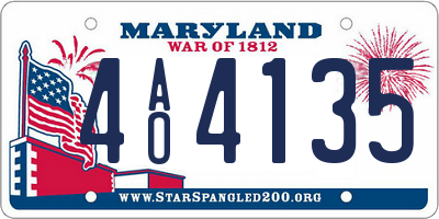 MD license plate 4AO4135