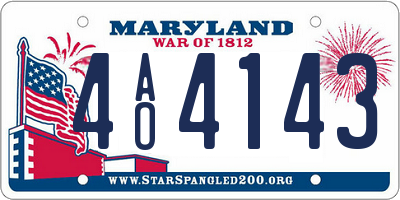MD license plate 4AO4143