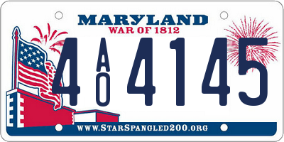 MD license plate 4AO4145