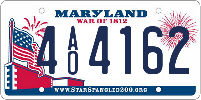 MD license plate 4AO4162