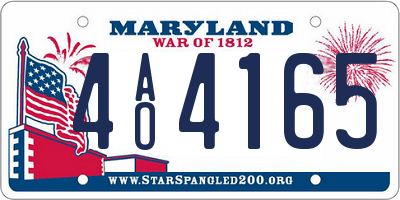 MD license plate 4AO4165