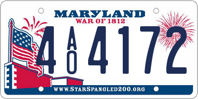 MD license plate 4AO4172