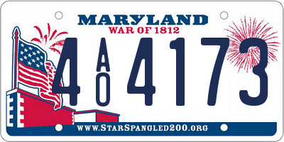 MD license plate 4AO4173